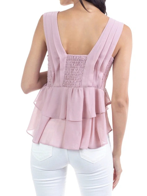 Ruffles Tank Top in Dusty Pink | Flowy Summer Tops