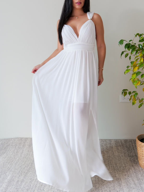 Greek Style Long White Dress