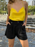 Black Linen Shorts/ Black Going Out Shorts