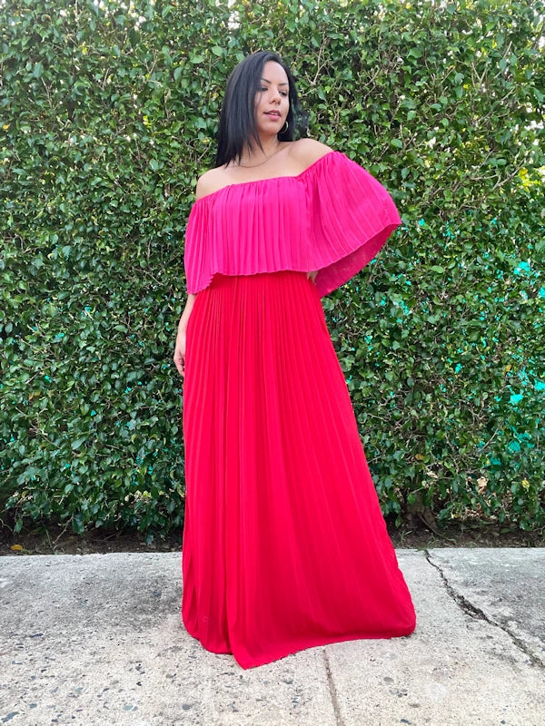 Pink and Red Maxi Dress | Colorful Maxi Dresses M Pink and Red Maxi Dress | Colorful Maxi Dresses M
