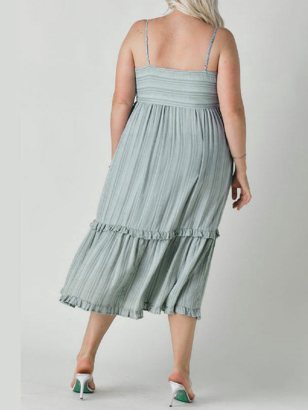 Midi Summer Dress Plus Size/Plus Size Spaghetti Strap Sundress