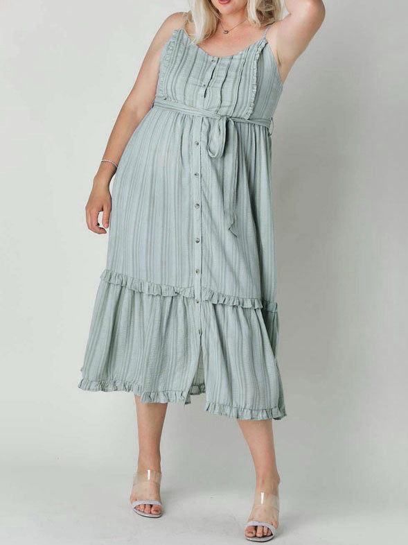 Midi Summer Dress Plus Size/Plus Size Spaghetti Strap Sundress