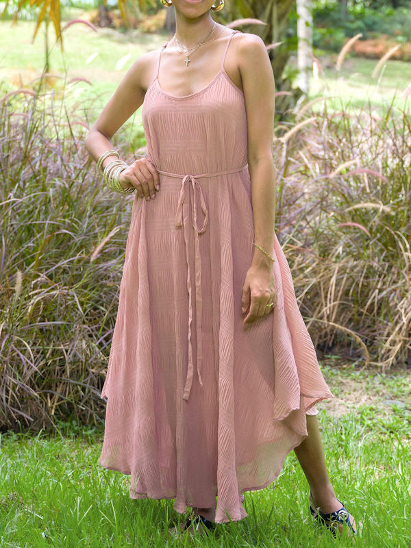Taupe Midi Dress -  Front view