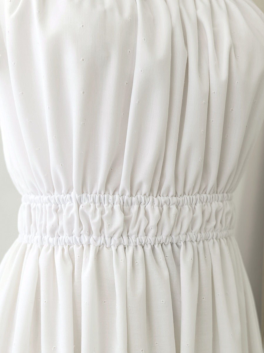 White Beach Maxi Dress/Vestido Largo Blanco - close up