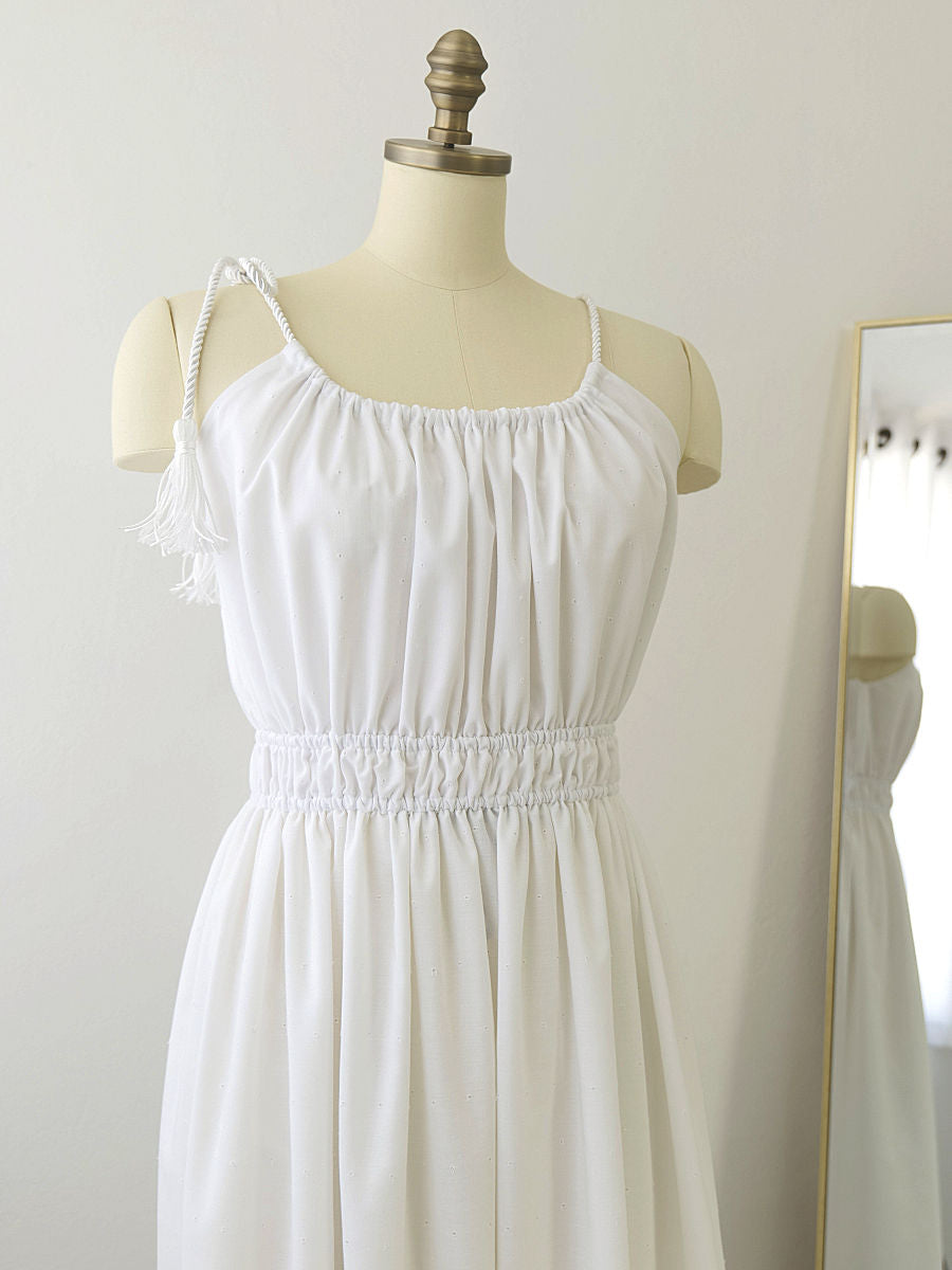 White Cotton Maxi Dress Handmade