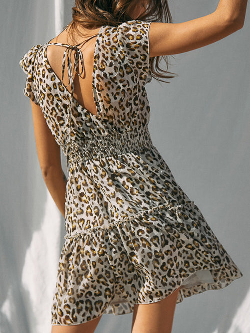 Short Leopard Dress/Animal Print Short Dress - Additional back view