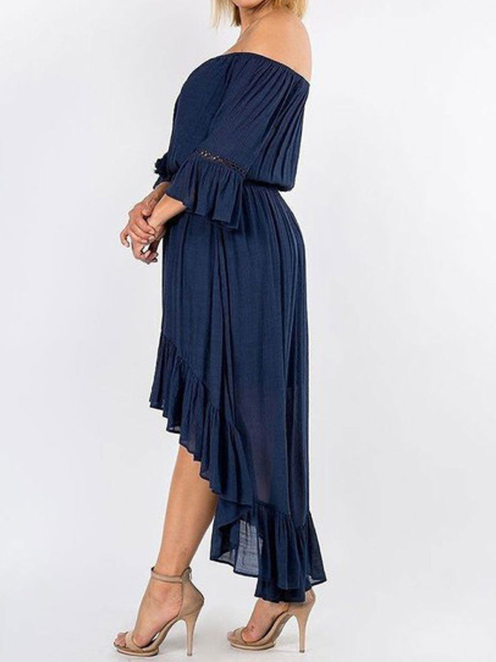 Plus size high low ruffle dress sales